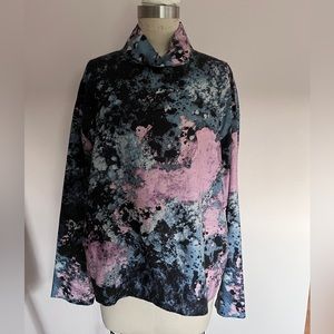 COS cupro/cotton blend marble print top sz. 10